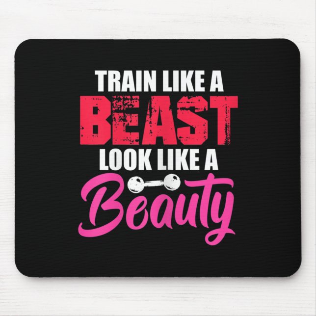 Alfombrilla De Ratón Womens Train Like A Look Like A Beauty Gym Workout (Frente)