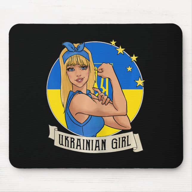 Alfombrilla De Ratón Womens Ukrainian Girl Ukraine Flag Merchandise Ukr (Frente)