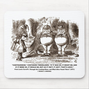 Alfombrilla De Ratón Wonderland Alice Tweedledum Tweedledee Lógica Qte