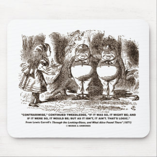 Alfombrilla De Ratón Wonderland Alice Tweedledum Tweedledee Lógica Qte