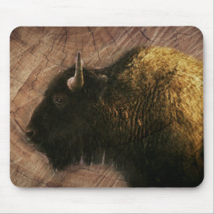 Alfombrilla De Ratón Wood Bison Buffalo