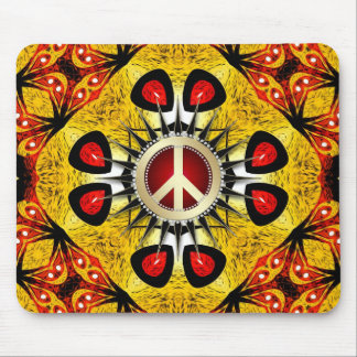 Alfombrilla De Ratón Wood Feather Geometric Art Peace Sign Mousepad