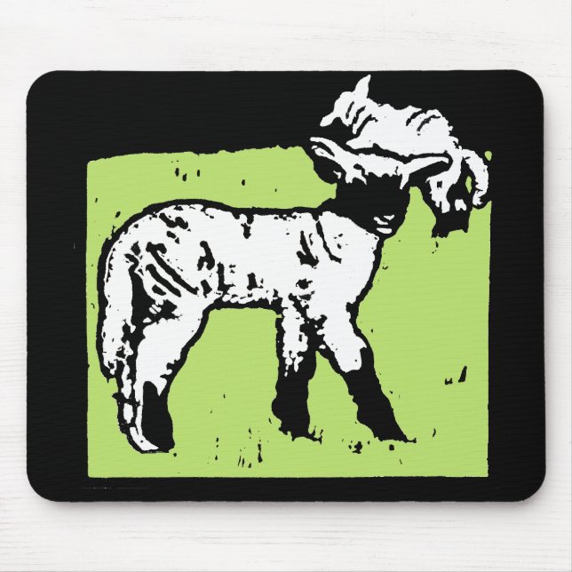 Alfombrilla De Ratón Woodcut Lambs Mousepad (Frente)