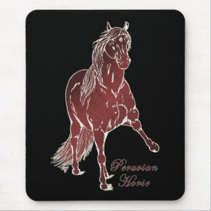 Alfombrilla De Ratón Woodcut peruana de caballos