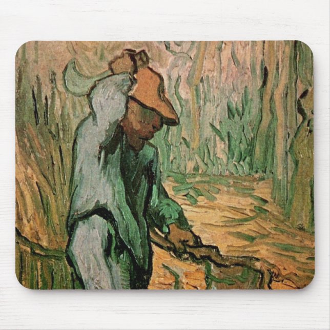 Alfombrilla De Ratón Woodcutter (después de Millet) de Vincent van Gogh (Frente)
