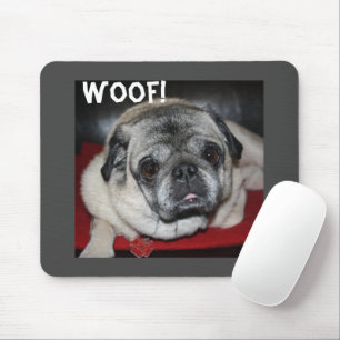 Alfombrilla De Ratón Woof, Pug Mousepad