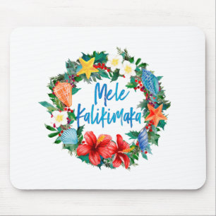 Alfombrilla De Ratón Wreath de los Navidades hawaianos Mele Kalikimaka