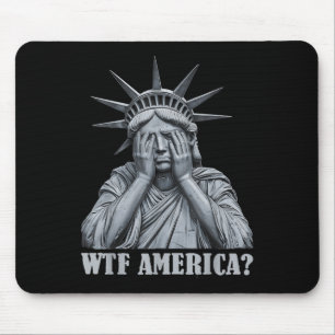 Alfombrilla De Ratón Wtf America_ Anti-Trump Político Y Democracia