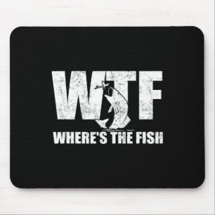 Alfombrilla De Ratón Wtf ¿Dónde están los divertidos regalos de pesca d