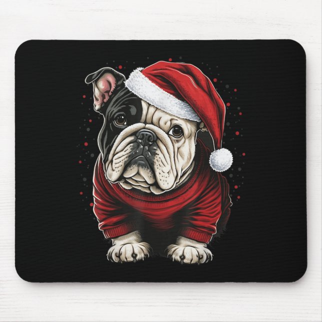 Alfombrilla De Ratón Xmas Bulldog Santa On Christmas Bulldog For Men Wo (Frente)