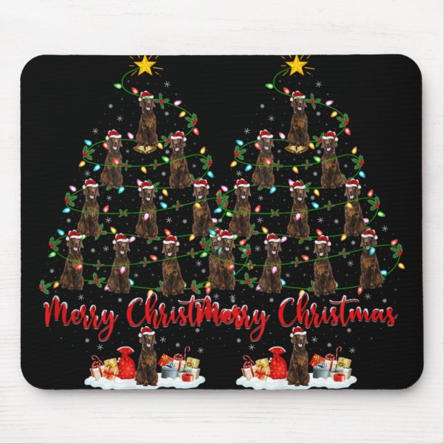 Alfombrilla De Ratón Xmas Lights Santa Irish Setter Dog Christmas Tree  (Frente)