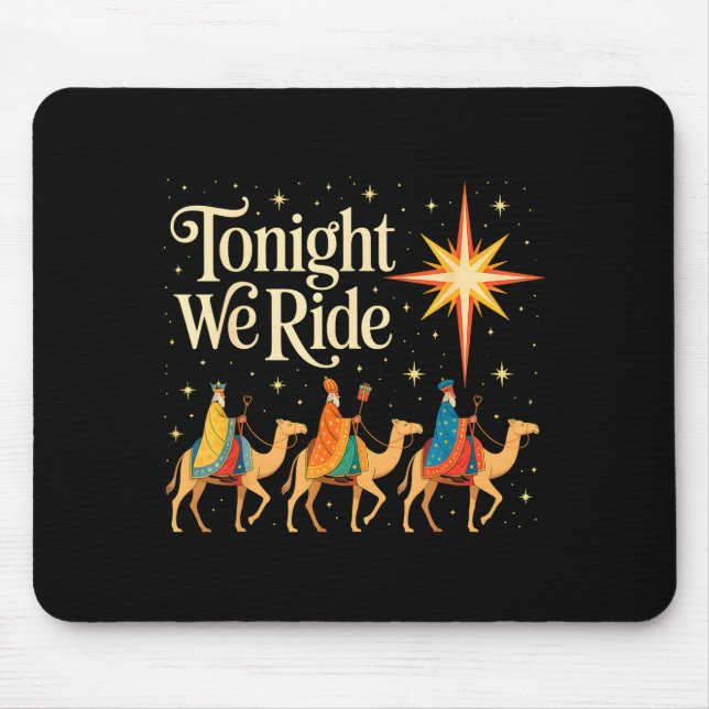 Alfombrilla De Ratón Xmas Men Women Nativity Three Wise Men Tonight We  (Frente)