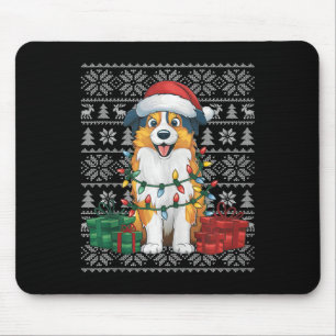 Alfombrilla De Ratón Xmas Sweater Style Ugly Australian Shepherg Dog Ch