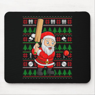 Alfombrilla De Ratón Xmas Ugly Sweater Style Santa Playing Cricket Chri