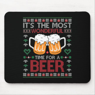Alfombrilla De Ratón Xmas Wonderful Time For A Beer Ugly Christmas S