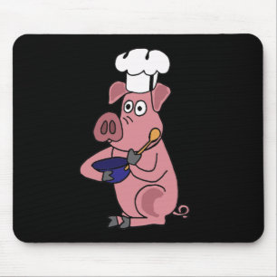 Alfombrilla De Ratón XX dibujo animado divertido del cocinero del cerdo