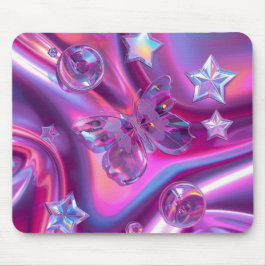 Alfombrilla De Ratón Y2K Holographic Gradient Mouse Pad | Chrome Stars