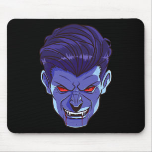 Alfombrilla De Ratón Y Vampiro Halloween Monster Face Scary Fangs Costu