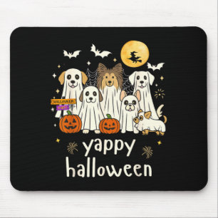 Alfombrilla De Ratón Yappy Halloween Perros Divertidos Fantasmas Hallow