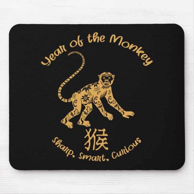 Alfombrilla De Ratón Year Of Monkey Traits Chinese Zodiac Chinese New Y (Frente)