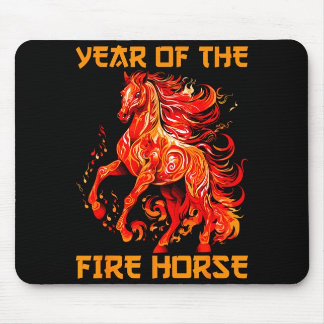Alfombrilla De Ratón Year Of The Fire Horse Happy Chinese Lunar New Yea (Frente)