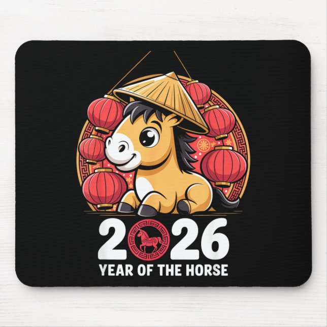 Alfombrilla De Ratón Year Of The Horse 2026 Lunar New Year Chinese  (Frente)