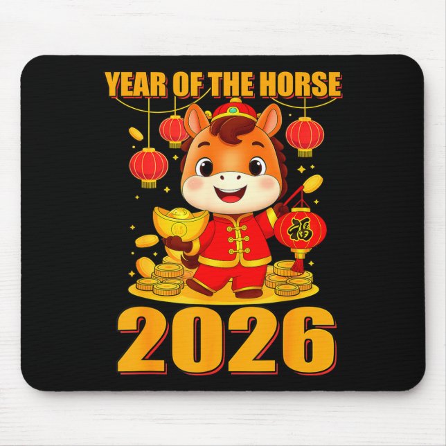 Alfombrilla De Ratón Year Of The Horse 2026 Lunar New Year Chinese  (Frente)