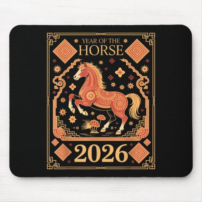 Alfombrilla De Ratón Year Of The Horse – Chinese Zodiac New Year 2026  (Frente)