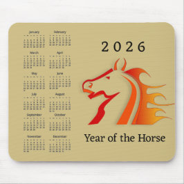 Alfombrilla De Ratón Year of the Horse Design Mousepad Calendar