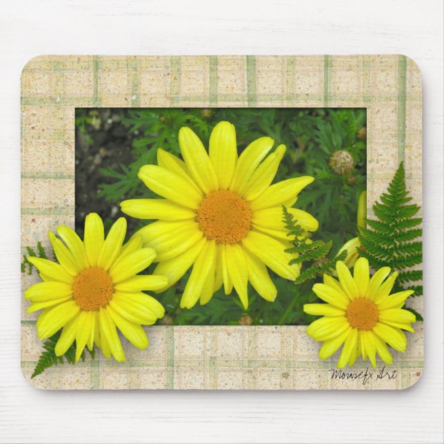 Alfombrilla De Ratón Yellow Daisies Mousepad (Frente)