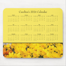 Alfombrilla De Ratón Yellow Flowers - Customizable 2026 calendar