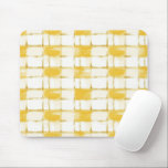 Alfombrilla De Ratón Yellow Gold White Plaid Stripes<br><div class="desc">Yellow Gold White Plaid Stripes</div>
