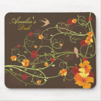 Yellow Hibiscus & Swallow Elegant Floral Garden