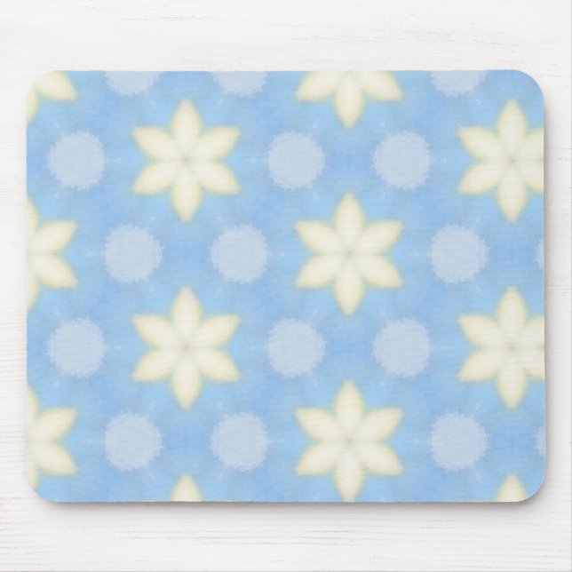 Alfombrilla De Ratón Yellow stars on blue geometric pattern mousepad (Frente)