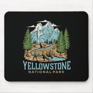 Alfombrilla De Ratón Yellowstone Parque Nacional Estadounidense Wolf Bi