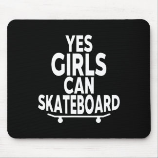 Alfombrilla De Ratón Yes Girls Can Skateboard - Funny Skateboarding 