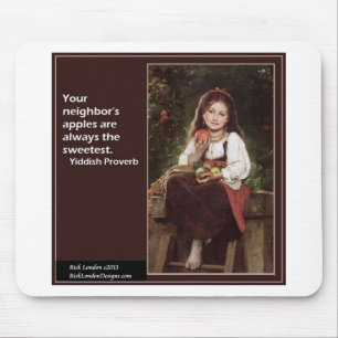 Alfombrilla De Ratón Yiddish diciendo sobre manzanas y gráficos
