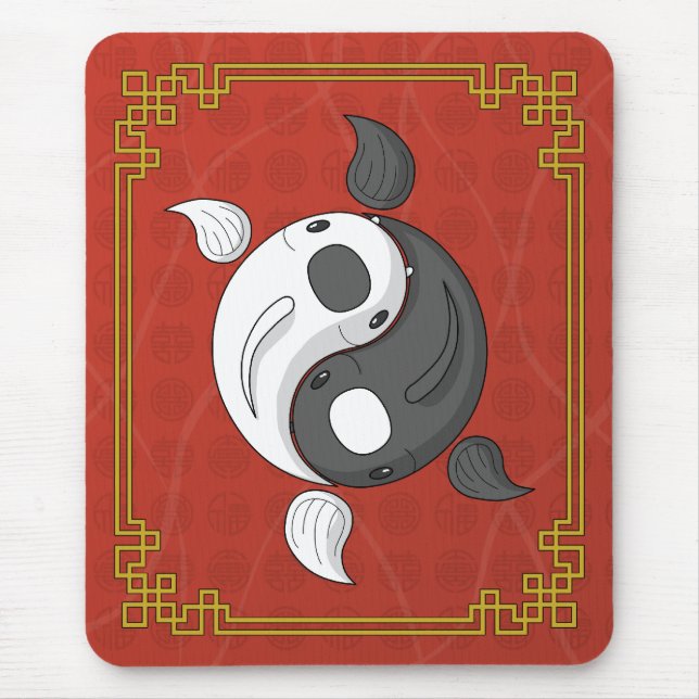 Alfombrilla De Ratón Yin y Yang el Koi Mousepad (Frente)