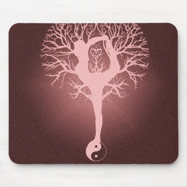 Alfombrilla De Ratón Yin yang, árbol de la vida, yoga, armonía (Frente)