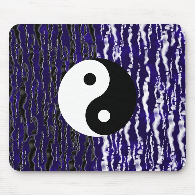 Alfombrilla De Ratón Yin Yang Azul Tranquilidad Zen Energía (Frente)