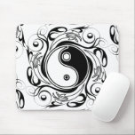 Alfombrilla De Ratón Yin & Yang Symbol Black and White Tattoo Style<br><div class="desc">Decorative Ying Yang Symbol Psychedelic Black and White Tattoo Style Art Design. Originally created with Hi Quality Vector Graphic Art Copyright BluedakArt TheChameleonArt.</div>