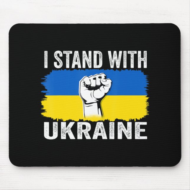 Alfombrilla De Ratón Yo apoyo a Ucrania con la bandera ucraniana apoyo  (Frente)