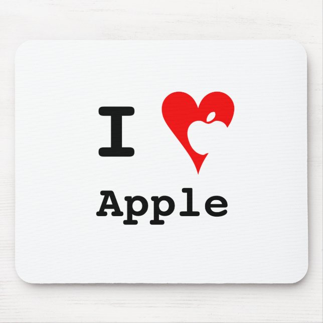 Alfombrilla De Ratón "Yo ♥ Apple" Mousepad (Frente)