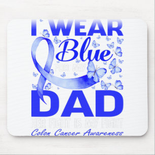 Alfombrilla De Ratón Yo Llevo Azul Para Mi Papá Conciencia Sobre El Cán