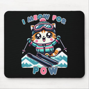 Alfombrilla De Ratón Yo maúllo por Pow divertido Kawaii gato esquí Cool