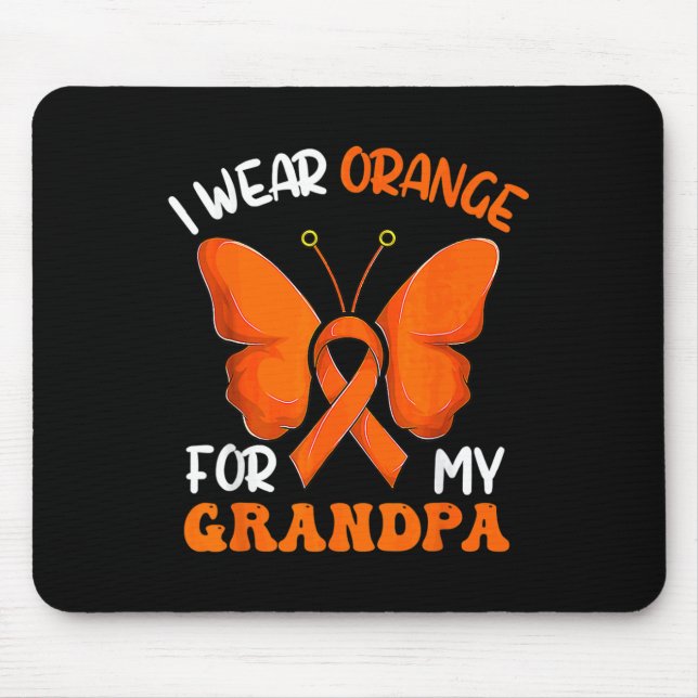 Alfombrilla De Ratón Yo También Uso Naranja Para Leucemia De Mariposa D (Frente)