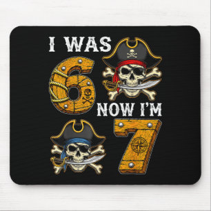 Alfombrilla De Ratón Yo tenía 6 ahora tengo 7 cumpleaños niño pirata