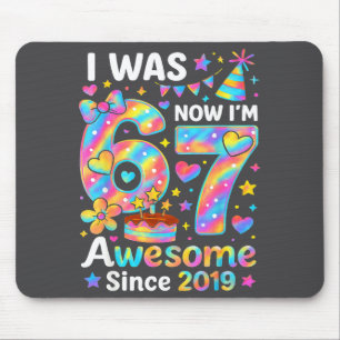Alfombrilla De Ratón Yo tenía 6 ahora tengo 7 Tie Dye Cumpleaños Increí