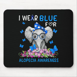 Alfombrilla De Ratón Yo uso azul para la conciencia de Alopecia 1
