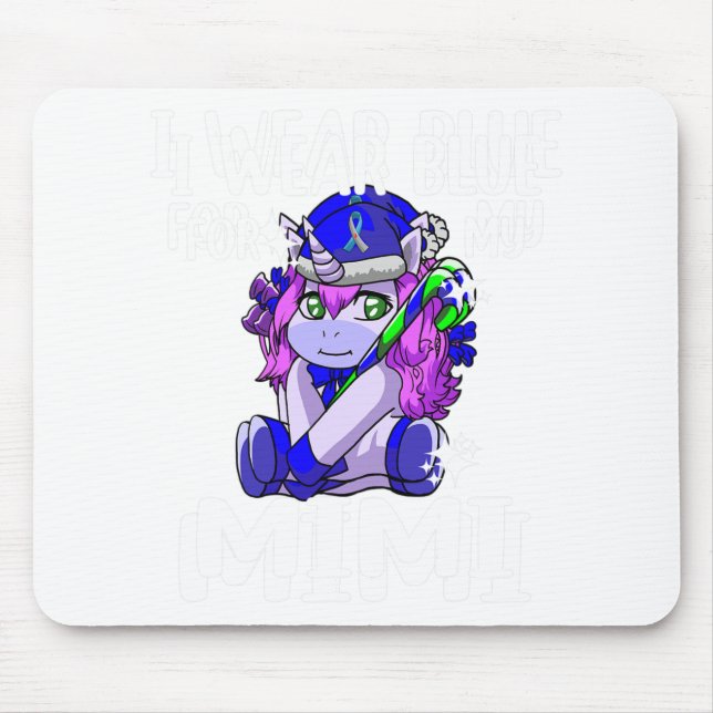 Alfombrilla De Ratón Yo uso azul para mi apoyo a la toma de conciencia  (Frente)